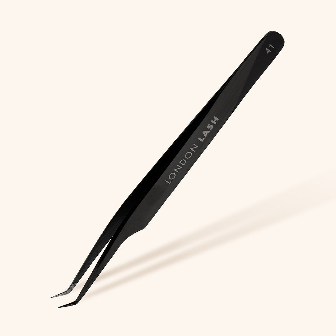 Black Fiber Tip Long Slim Mega Volume Tweezers