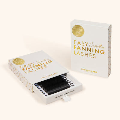 Box and Tray of Camellia Easy Fanning Lashes